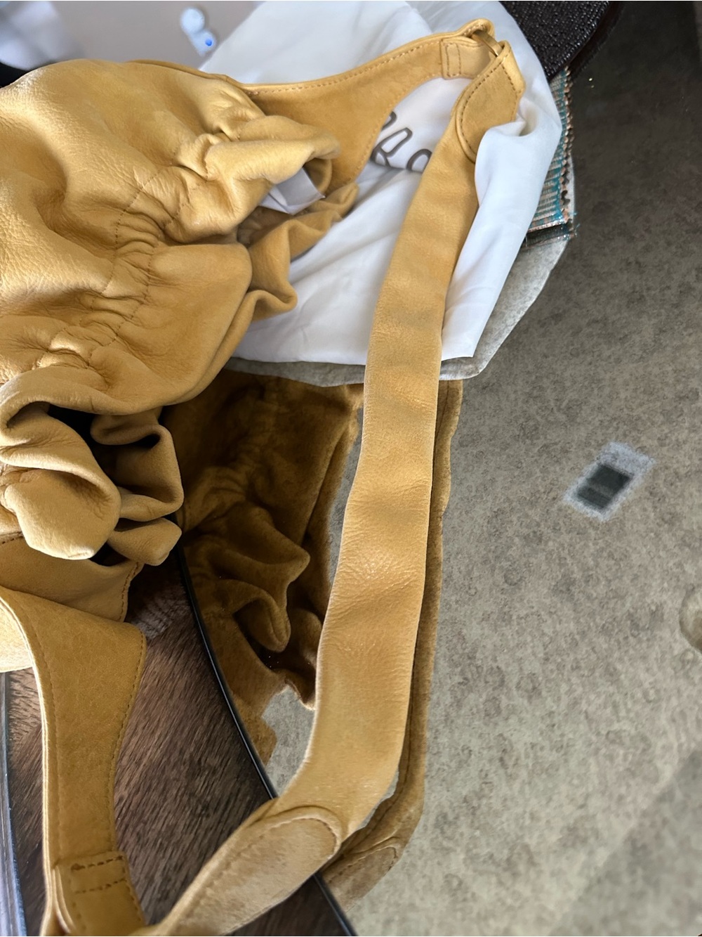 HOBO Mustard Yellow Gathered Shoulder Bag - Picture 13 of 16